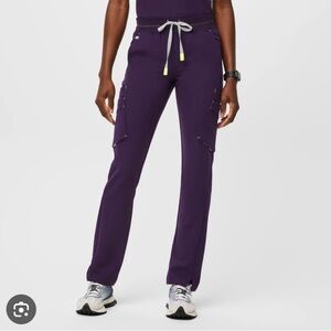 Figs Purple Jam Seong Double Utility Pant Small Petite